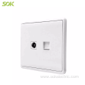 1 Gang TV Socket and RJ45 LAN Outlet